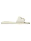 Tory Burch Double T Leather Medallion Slide Sandals In Multi