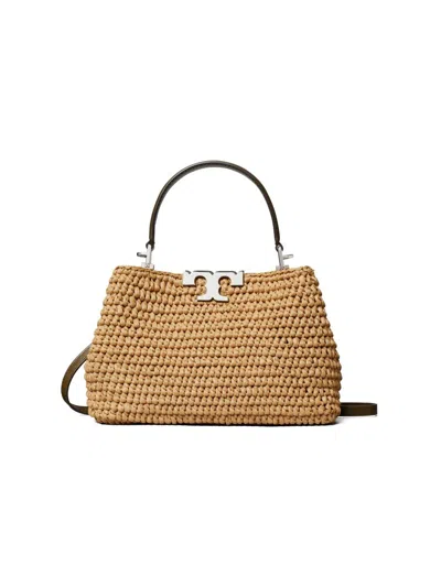 Tory Burch Women's Eleanor Mini Raffia Satchel In Yellow