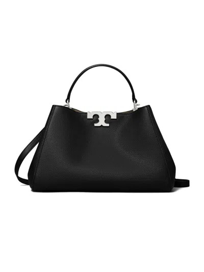 Tory Burch Women's Eleanor Pebbled Leather Satchel In Black