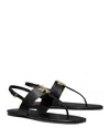 Tory Burch Eleanor Embellished Leather Sandals In Perfect Black