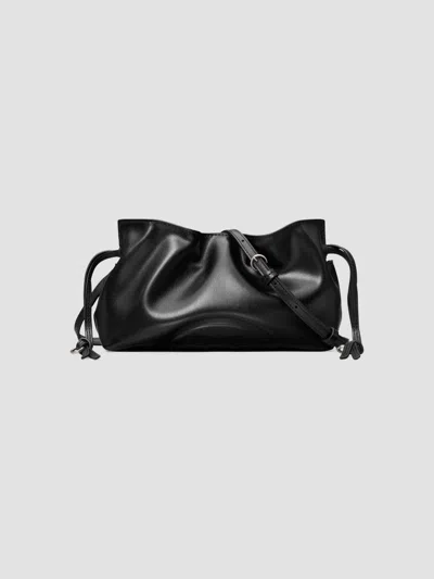 Tory Burch Women's Ella Faux Leather Drawstring Pouch In Black