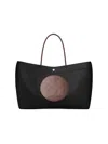 Tory Burch Ella Twisted Black Tote Bag With Logo On The Front In Ecoleather Woman In Black