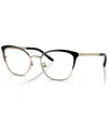 Tory Burch Women's Eyeglasses, Ty1076 53 In Shiny Gold,black