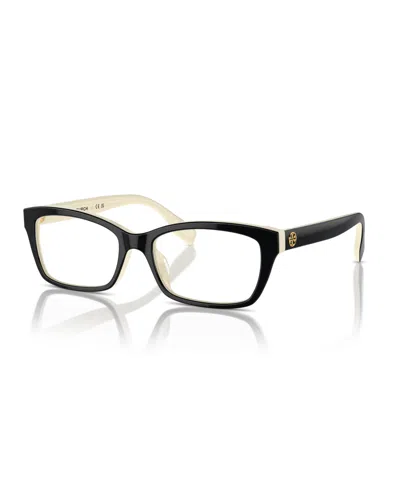 Tory Burch Women's Eyeglasses, Ty2144u In Black,ivory