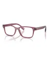 Tory Burch 49mm Rectangular Optical Glasses In Pink