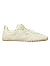 Tory Burch Cream Calf Leather Bos Taurus Low Top Sneakers In Neutral
