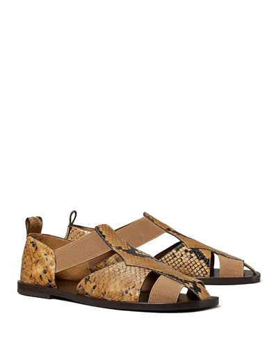 Tory Burch Woman Sandals Camel Size 8.5 Leather In Multi