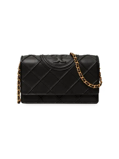Tory Burch Women's Fleming Soft Chain Wallet In Black