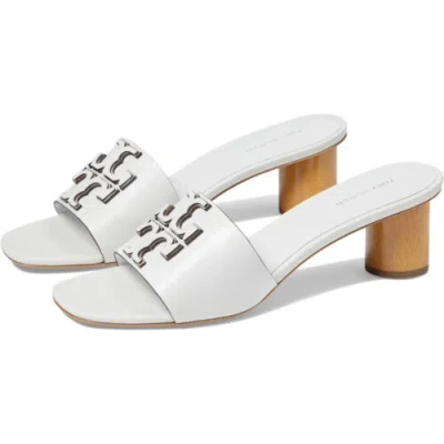 Pre-owned Tory Burch Women Footwear Ines Mule Sandal Leather Gardenia In White