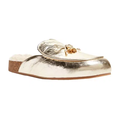 Tory Burch Women's Genuine Shearling Lined Mule With Charm In Gold