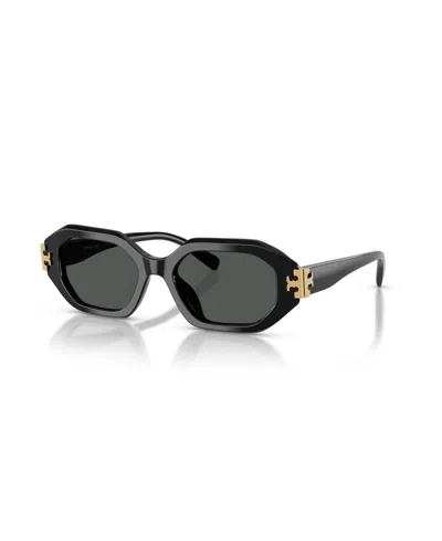 Tory Burch Women's Geometric Sunglasses, Ty7234u In Black