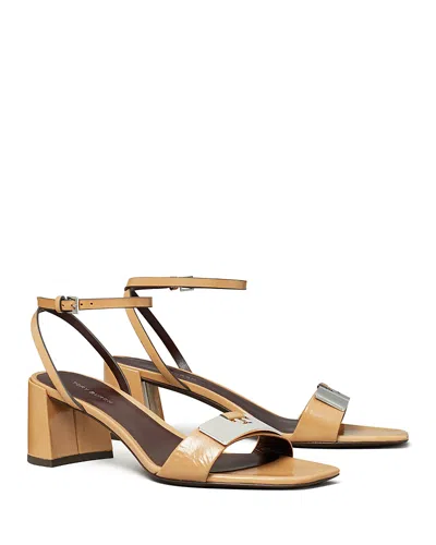 Tory Burch Gigi Leather Bar Ankle-strap Sandals In Cantucci