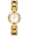 Tory Burch Women's Gold Tone Stainless Steel Link Bracelet Watch 28mm In Gold
