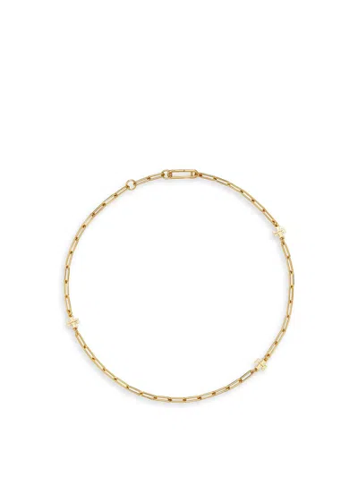 Tory Burch Women's Good Luck Chain Link Necklace Gold In Tory Gold/crystal