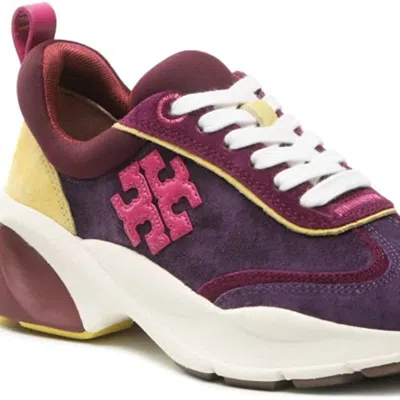Tory Burch Women's Good Luck Trainer Lace Up Sneakers In Purple