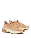 Tory Burch Good Luck Woven Trainer In Vintage Beige