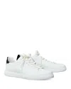 Tory Burch Branded Heel-counter Low-top Sneakers In Titanium White/black
