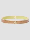 Tory Burch Double T Medium Textured Bangle In Brown
