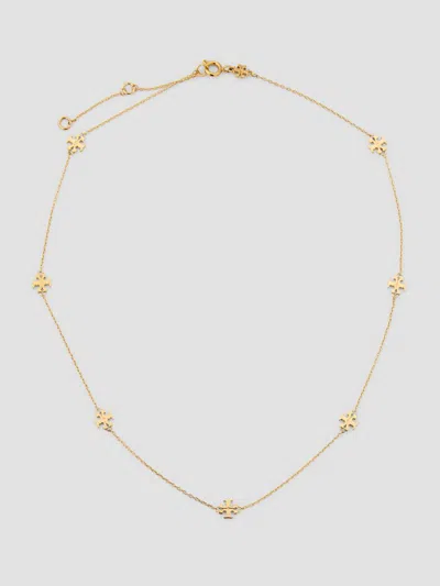 Tory Burch Women's Icon 18k-gold-plated Or Silvertone Logo Station Necklace In Tory Gold