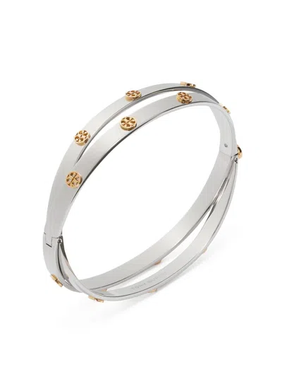 Tory Burch Women's Icon Logo Double Bracelet In Silver