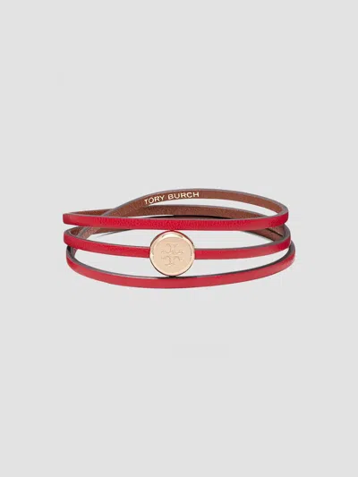 Tory Burch Women's Icon Multi-strand Bracelet In Light Brass Red