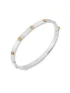 Tory Burch Women's Icon Stainless Steel Logo Bangle In Silver