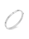 Tory Burch Women's Icon Stainless Steel Logo Bangle In Silver