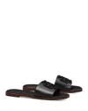Tory Burch Ines Logo-patch Slides In Perfect Black