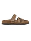 Tory Burch Ines Suede Triple-band Sport Mule Sandals In Brown