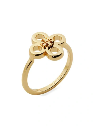 Tory Burch Women's Kira 18k-gold-plated Clover Ring In Tory Gold