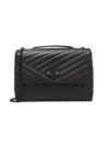 Tory Burch Women's Kira Chevron Powder Coated Convertible Shoulder Bag In Black