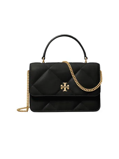Tory Burch Women's Kira Diamond Leather Top Handle Wallet In Black