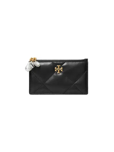 Tory Burch Women's Kira Diamond Quilted Charm Card Case In Black