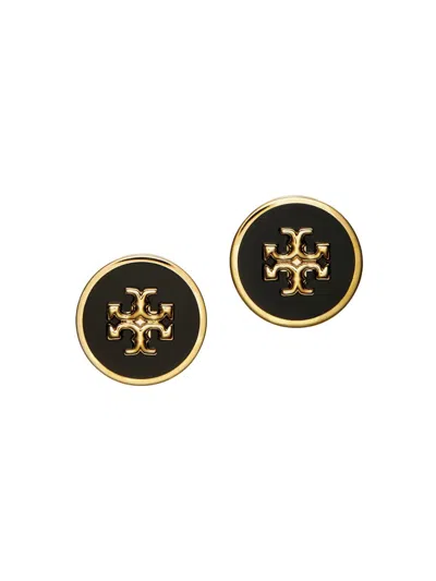Tory Burch Women's Kira Goldtone & Enamel Stud Earrings In Black