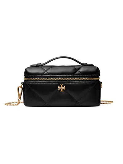 Tory Burch Women's Kira Quilted Leather Vanity Case In Black