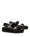 Tory Burch Kira Leather Dual-band Sport Sandals In Perfect Black
