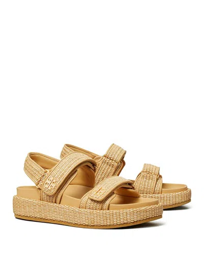 Tory Burch Kira Leather-trim Sport Sandal In Gold