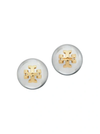 Tory Burch Women's Kira Two-tone Logo Stud Earrings In Tory Gold