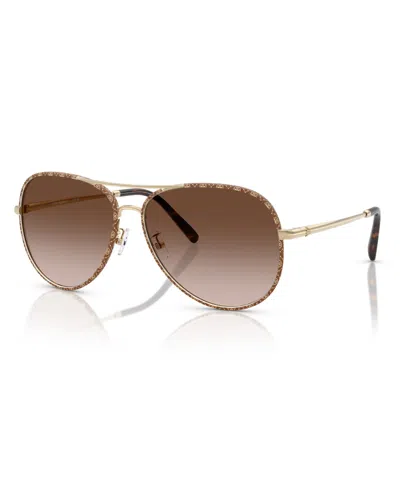 Tory Burch Women's Large Sunglasses, Ty6114 In Light Gold