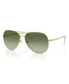 Tory Burch Ty6114 Aviator Metal Sunglasses In Yellow Gold