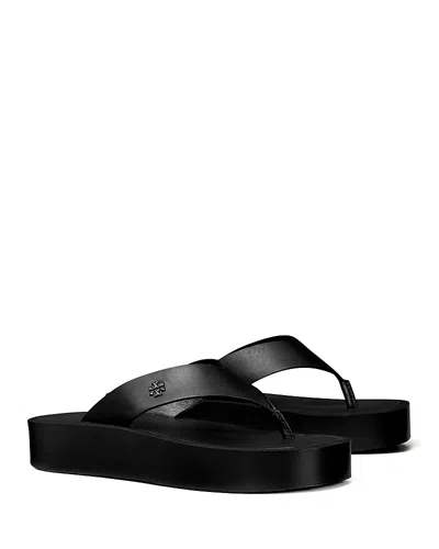 Tory Burch Women's Leather Platform Flip Flops In Black