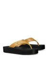 Tory Burch Leather Medallion Flip Flop Sandals In Brown