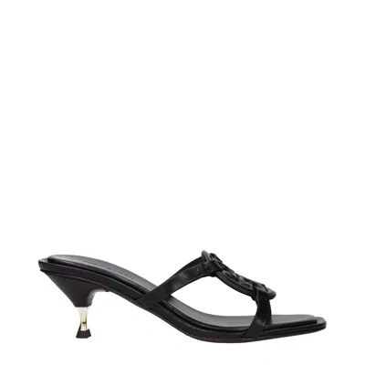Tory Burch Women's Leather Sandals Black