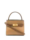 Tory Burch Petite Double Lee Radziwill Leather Mini Bag In 227 Tiramisu