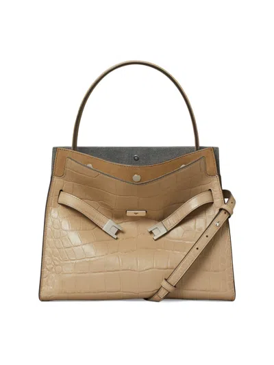 TORY BURCH WOMEN'S LEE RADZIWILL SMALL CROC-EMBOSSED LEATHER TOP HANDLE BAG