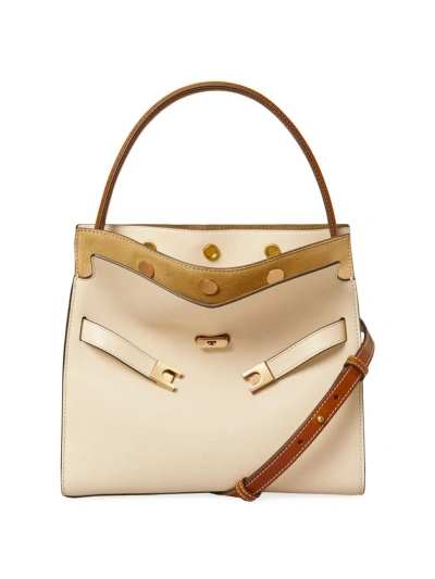 Tory Burch Women's Lee Radziwill Small Double Leather Bag In New Cream