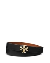 Tory Burch Logo Leather Belt In Black