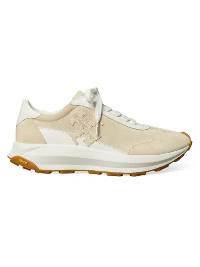 TORY BURCH WOMEN'S LOGO SUEDE TRAINER SNEAKERS