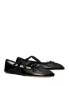 Tory Burch Peep-toe Mary Jane Ballet In Black