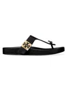 Tory Burch Mellow Thong Leather Sandals In Perfect Black